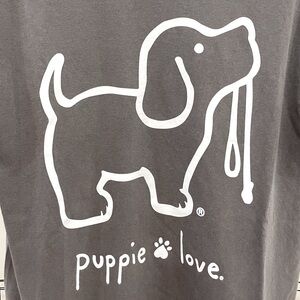NWT Gray Puppie Love Logo Tee